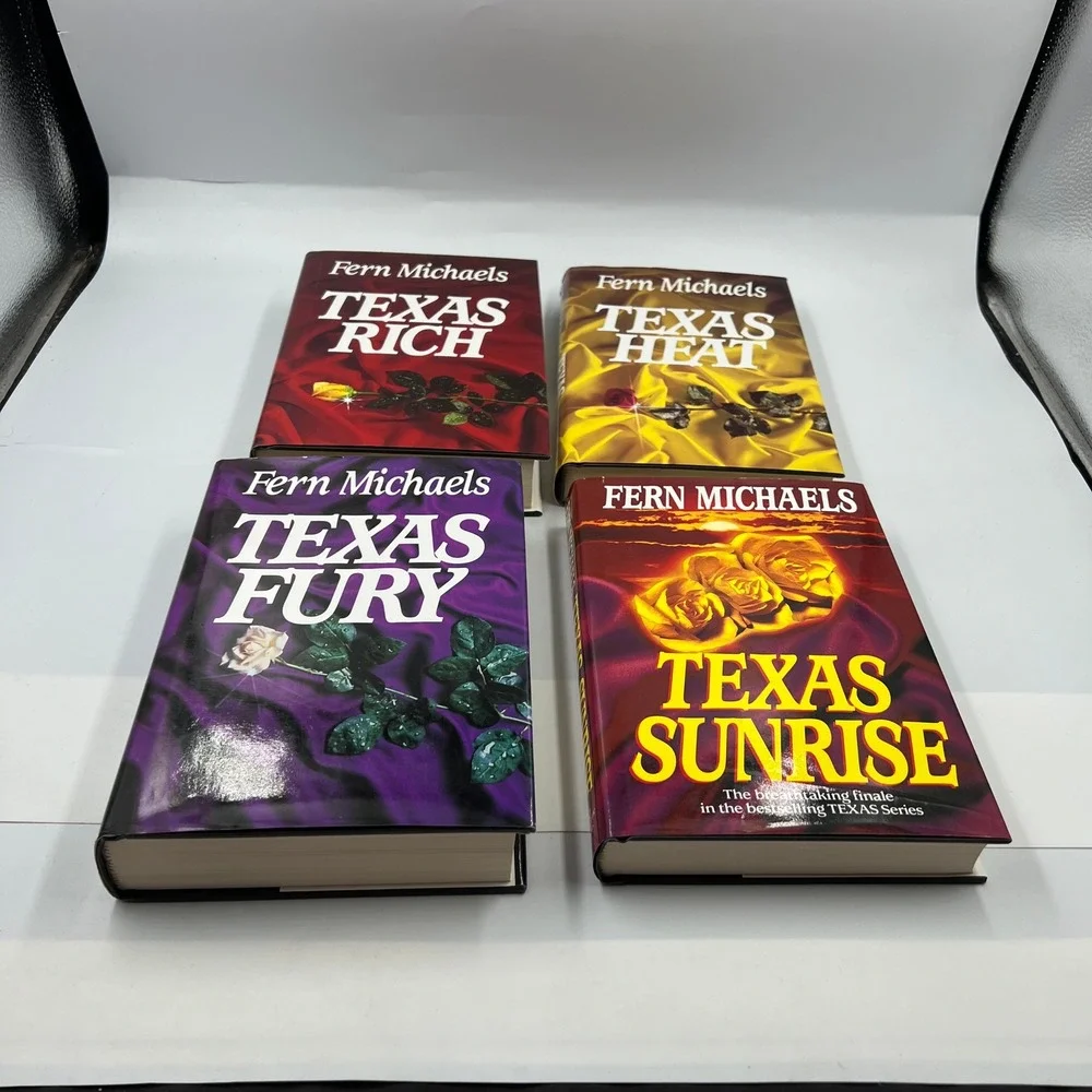 Fern Michaels Complete Texas Series Rich Heat Fury Sunrise 4 Hardcover Book Lot